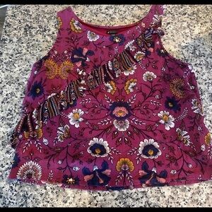 Art Class floral ruffle tank